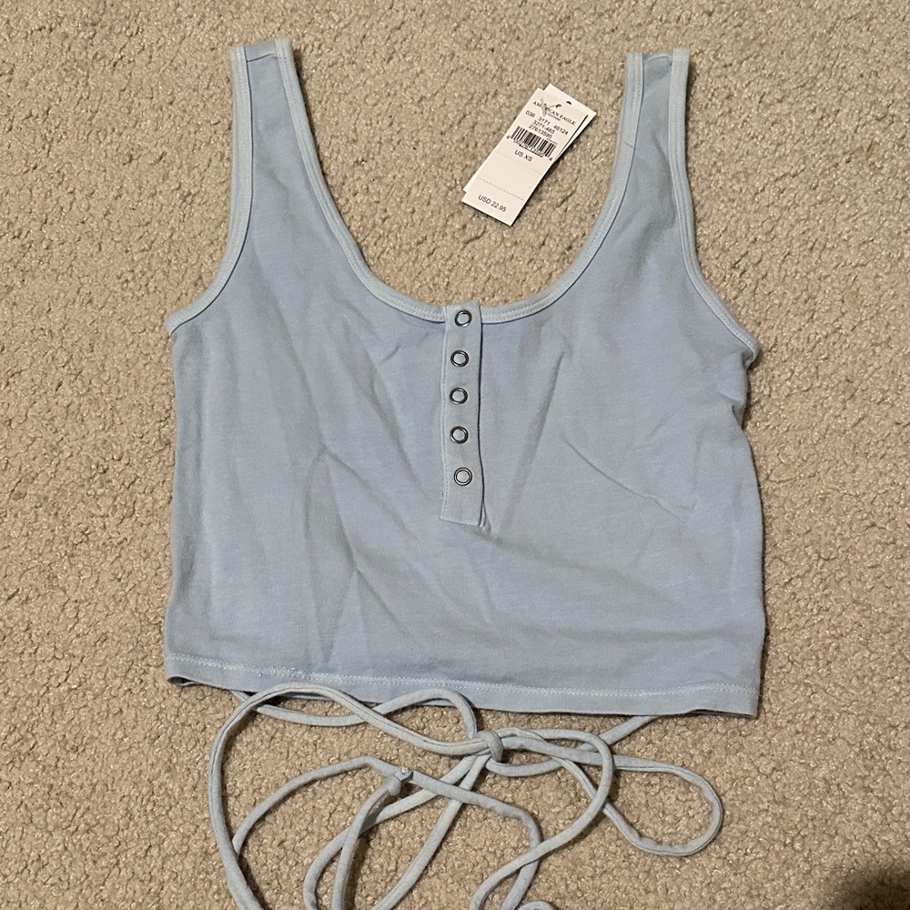 American Eagle Outfitters Light Blue Crop Top